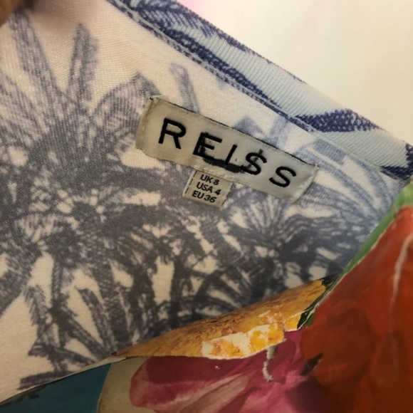 Reiss Rica Palm Tree Print Jersey Ruched Penc - Picture 6 of 8